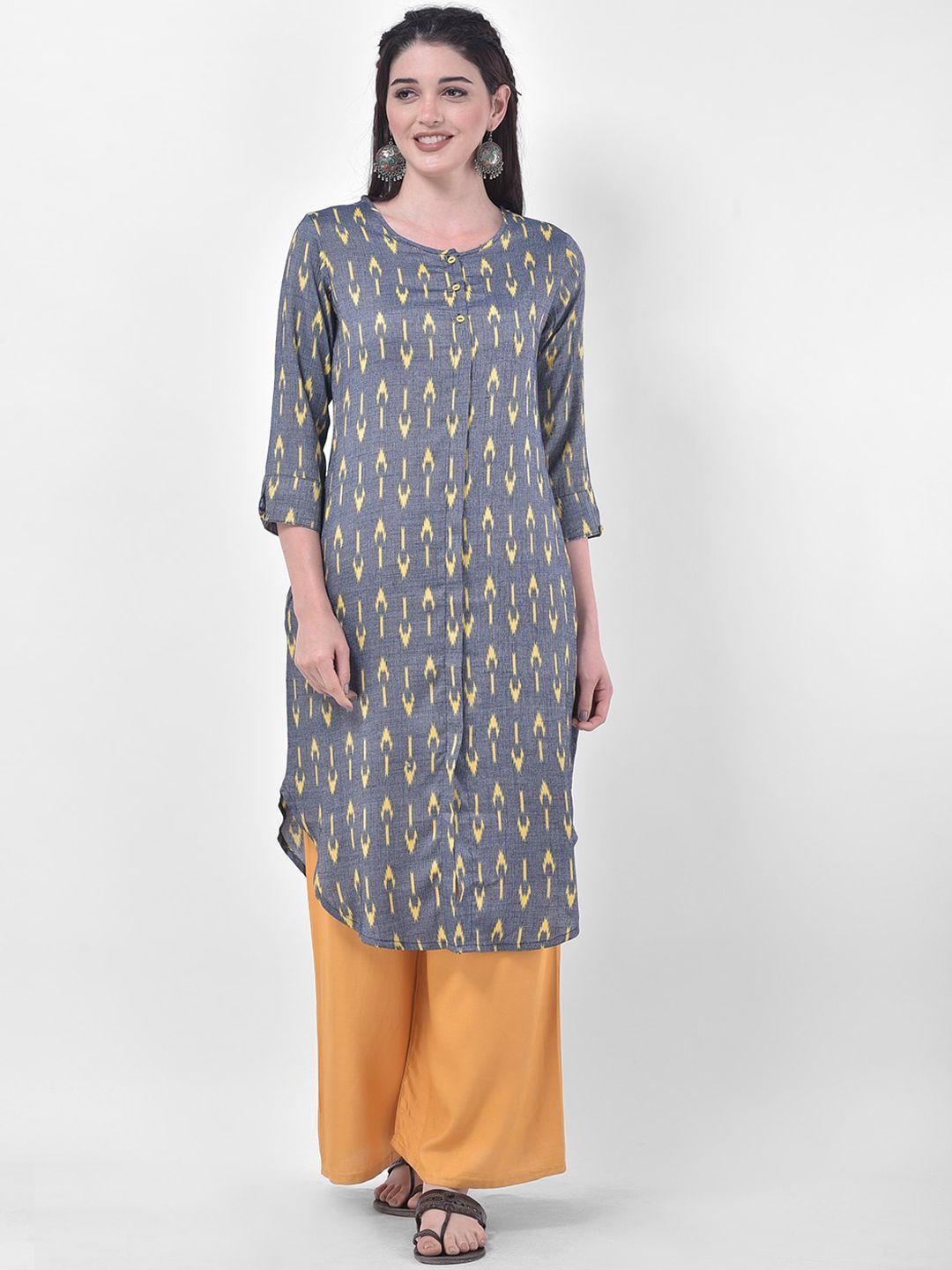 span women blue printed kurta