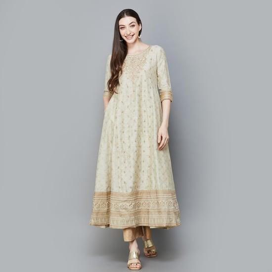 span women embroidered a-line kurta