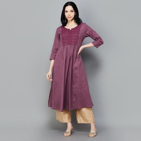 span women embroidered a-line kurta