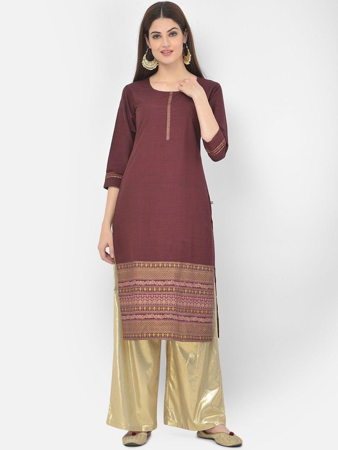 span women maroon kurta