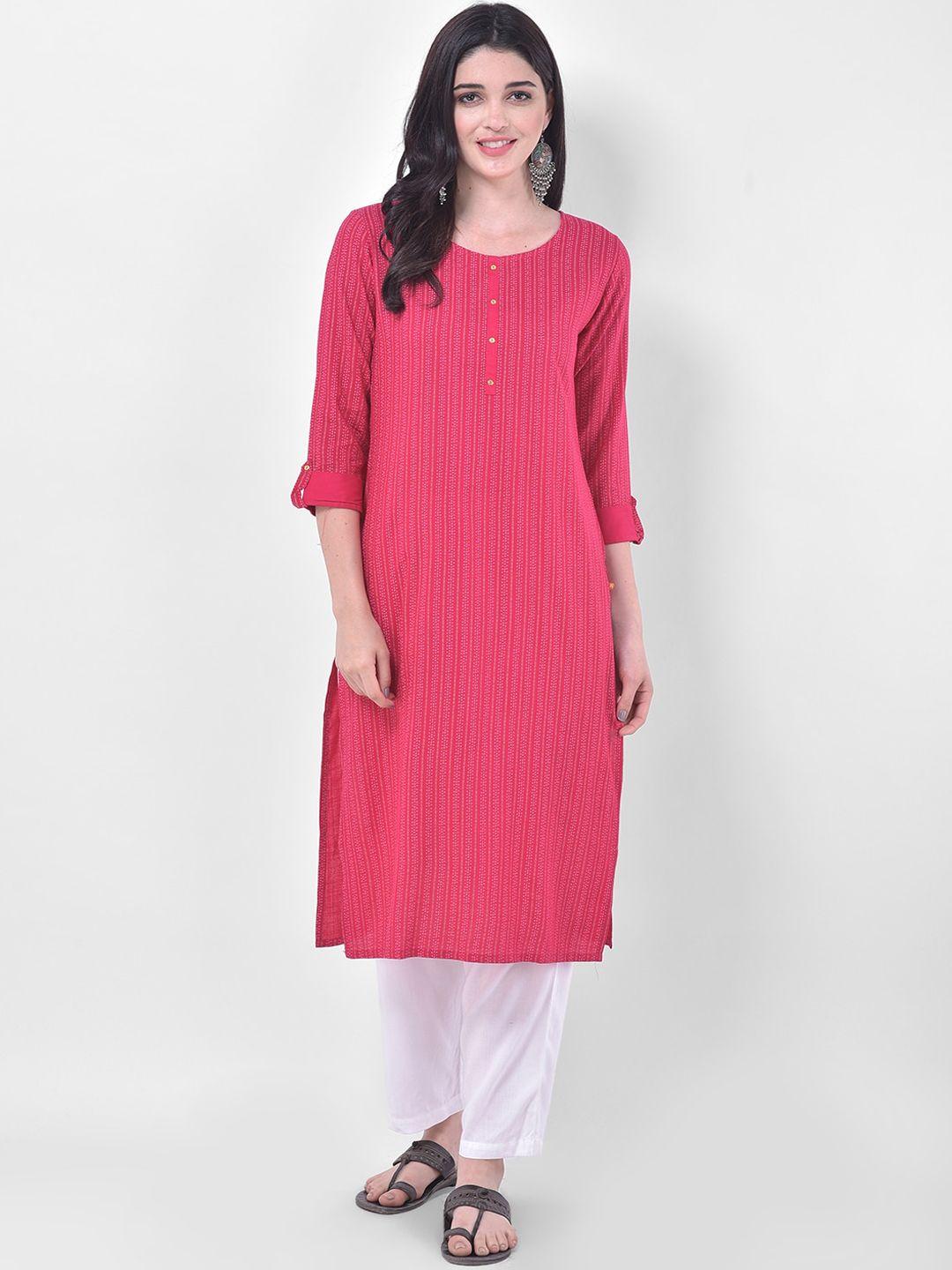 span women pink printed kurta