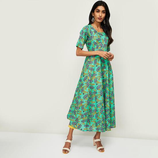 span women printed a-line kurta