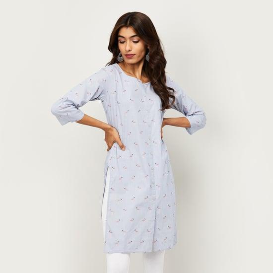 span women printed straight kurta