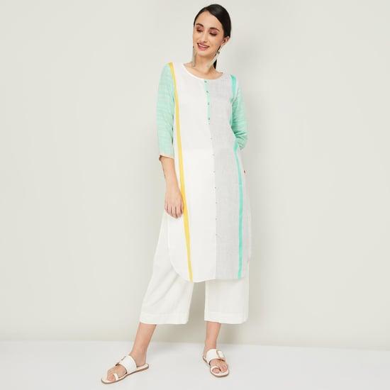 span women printed straight kurta