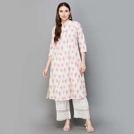 span women printed straight kurta