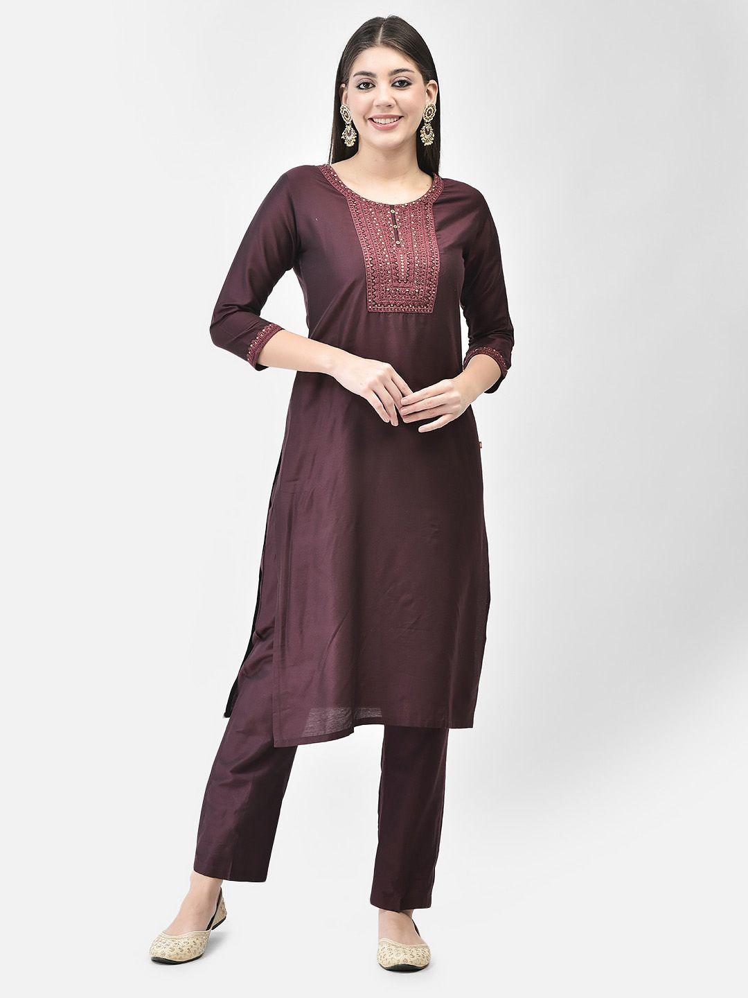 span women purple kurta