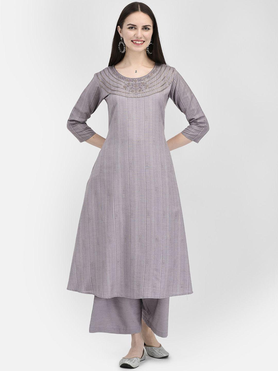 span women purple printed kurta