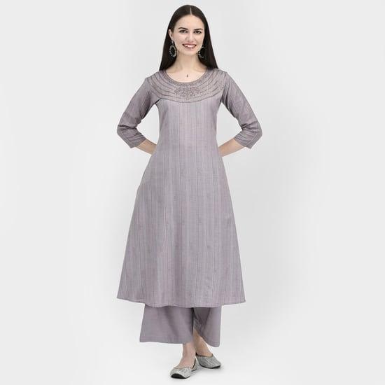 span women sequinned a-line kurta