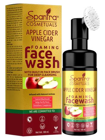 spantra apple cider vinegar control foaming face wash 100ml