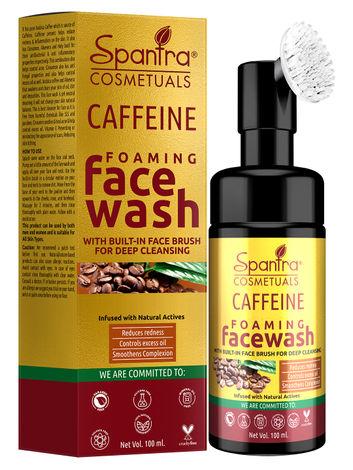 spantra caffeine foaming face wash, 100ml