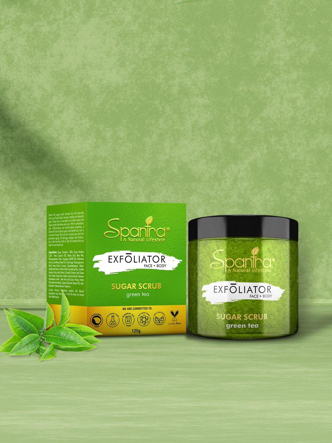 spantra green tea sugar scrub - 125gm