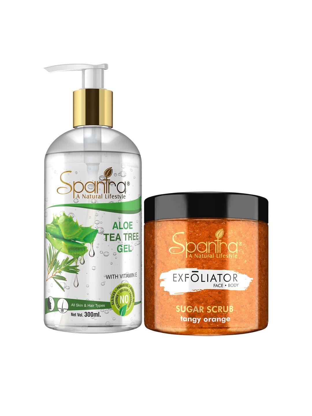 spantra pack of 2 sugar tangy orange scrub & skin corrector facial serum