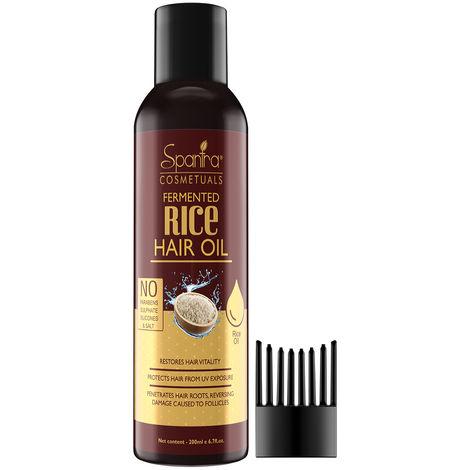 spantra rice hair oil with applicator, 200ml