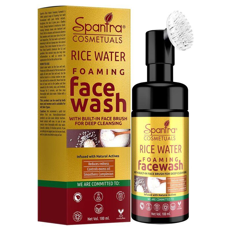 spantra rice water foaming face wash