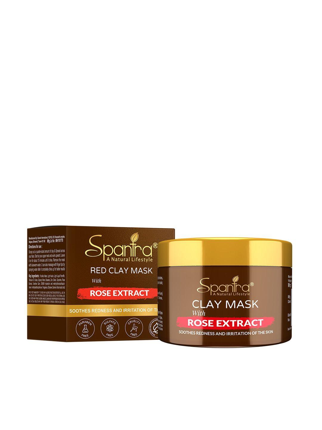 spantra rose extracts glowing skin red clay face mask 125 gm