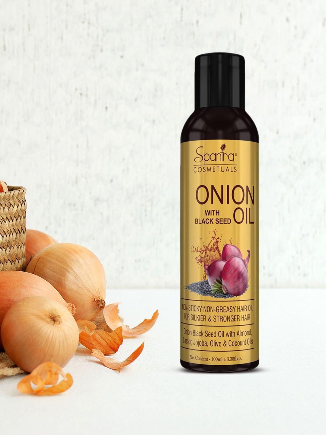 spantra set of 3 red onion black seed hair oil - 100 ml each