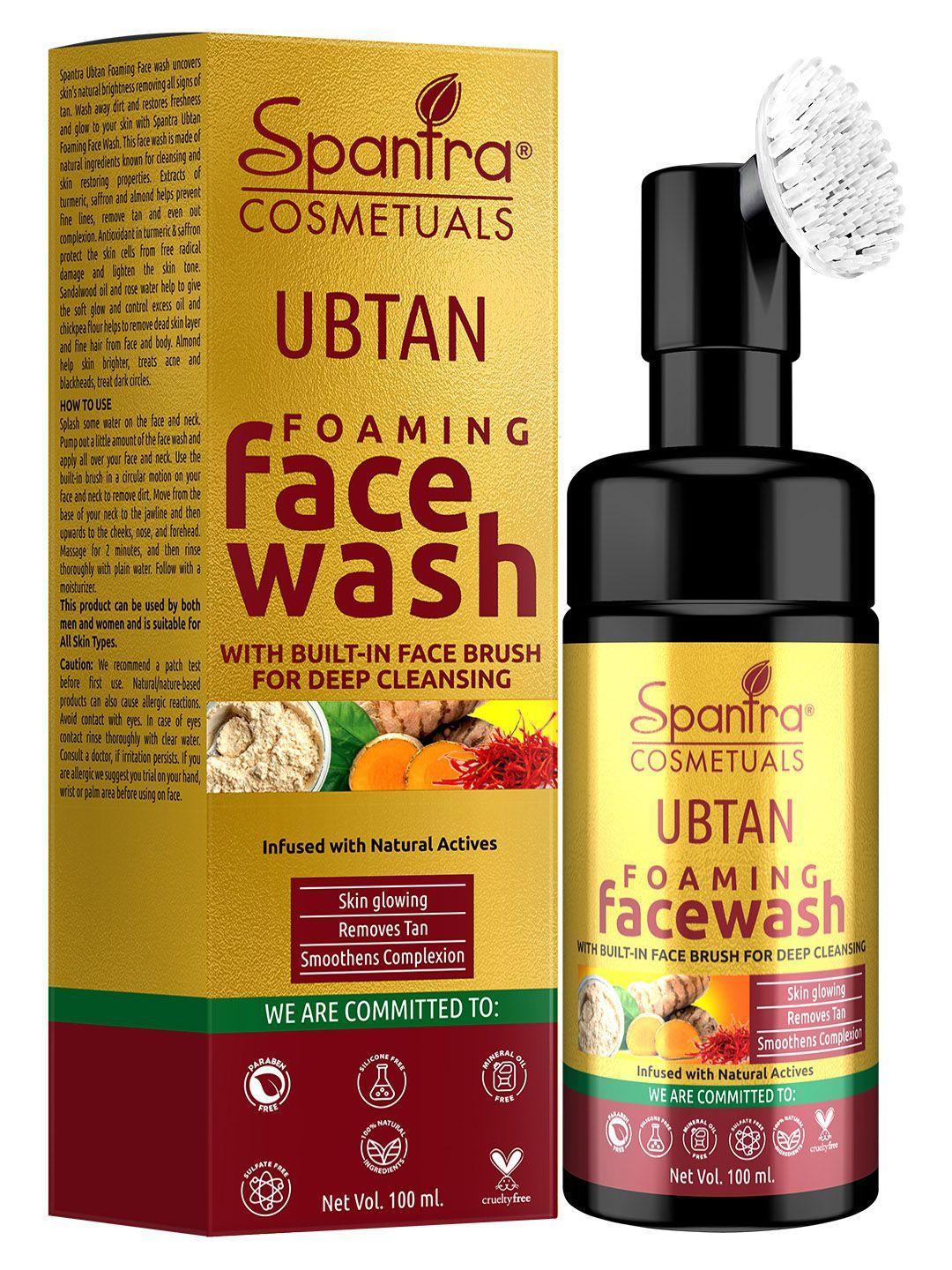 spantra ubtan foaming face wash with built-in face brush for deep cleaning-100ml