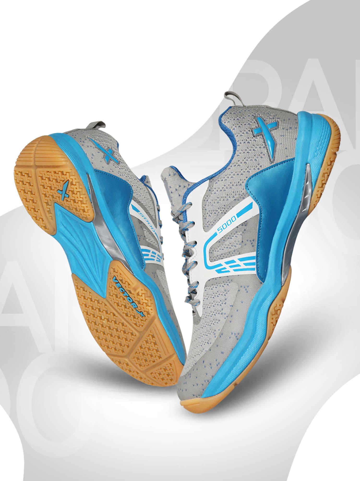 spark 5000 non marking badminton shoes grey & sky blue