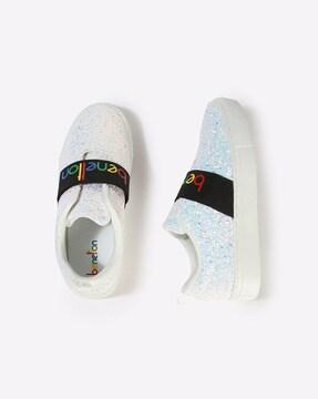 sparkle embellished slip-on sneakers