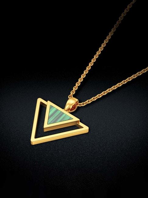 sparkling upturned triangles gold pendant
