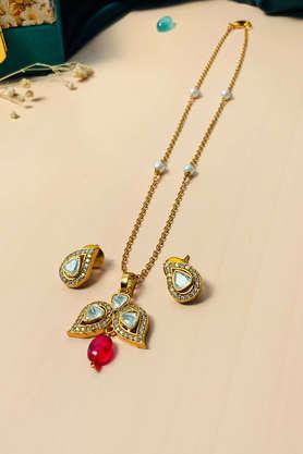 sparkling high quality polki necklace