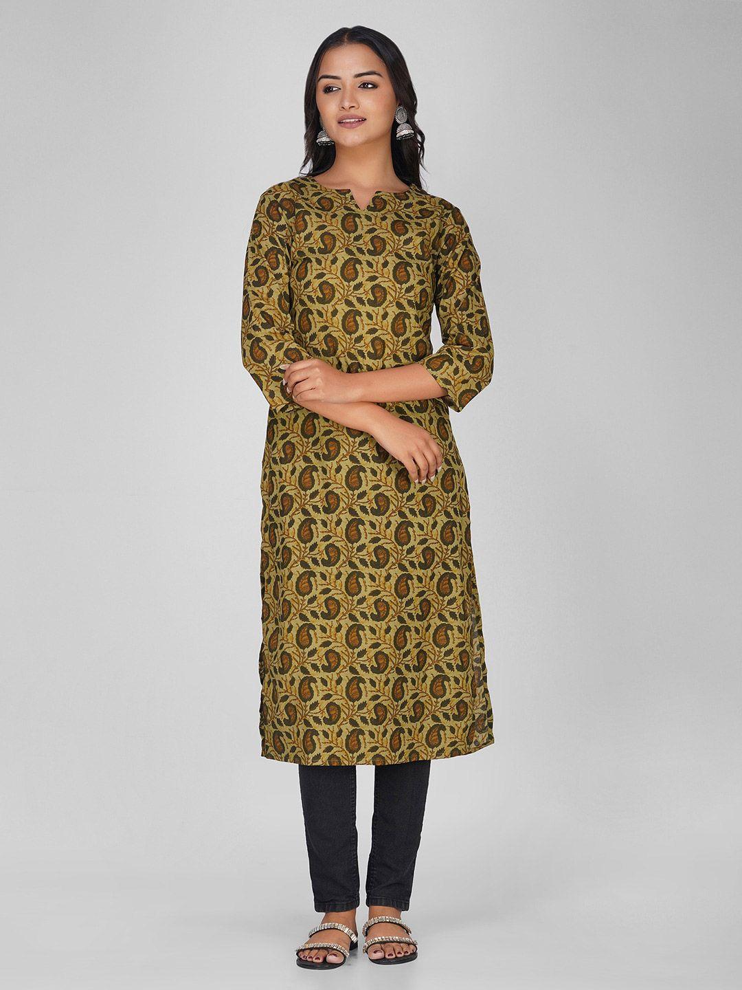 sparsa floral printed pure cotton straight kurta