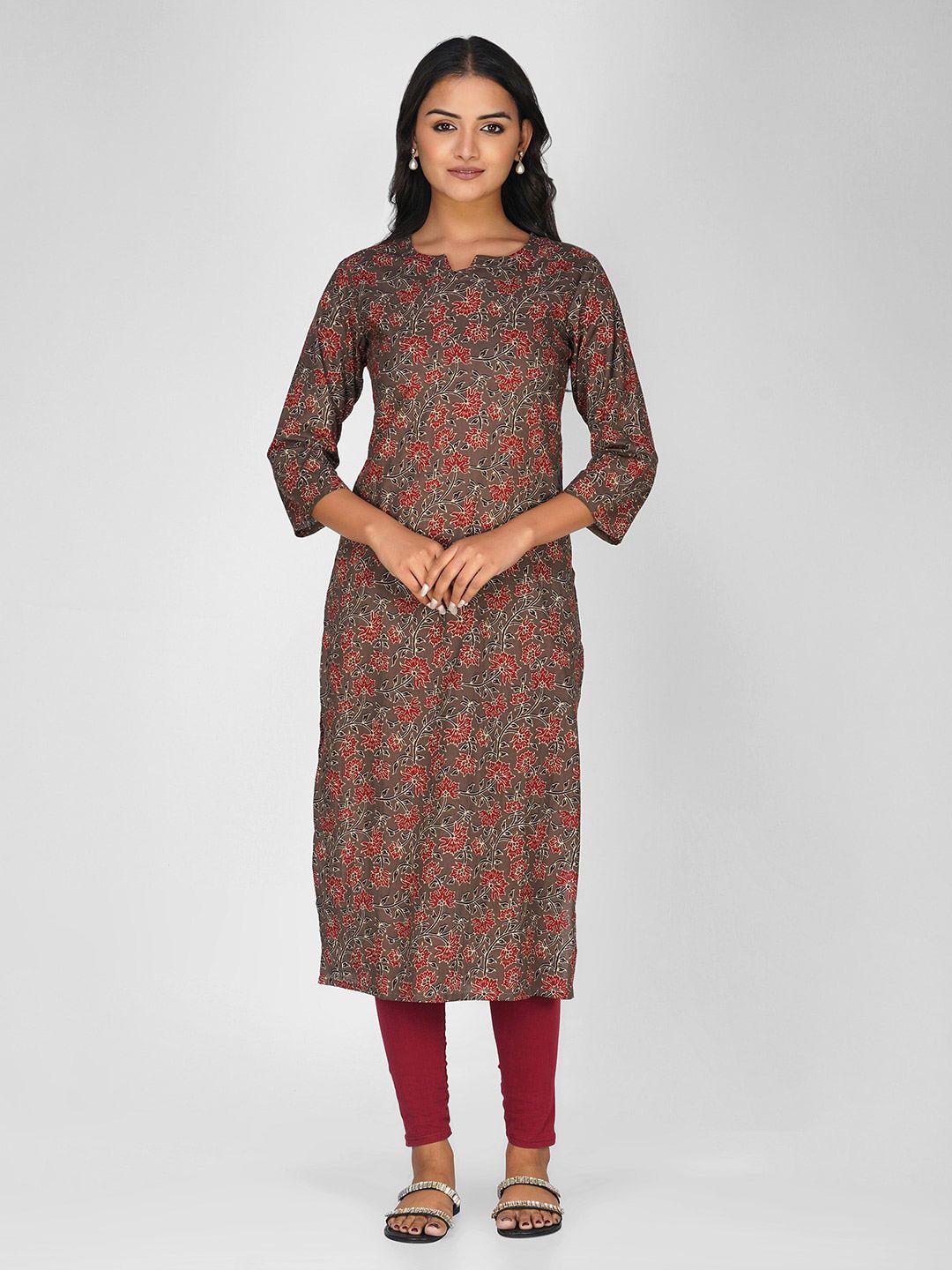 sparsa floral printed pure cotton straight kurta