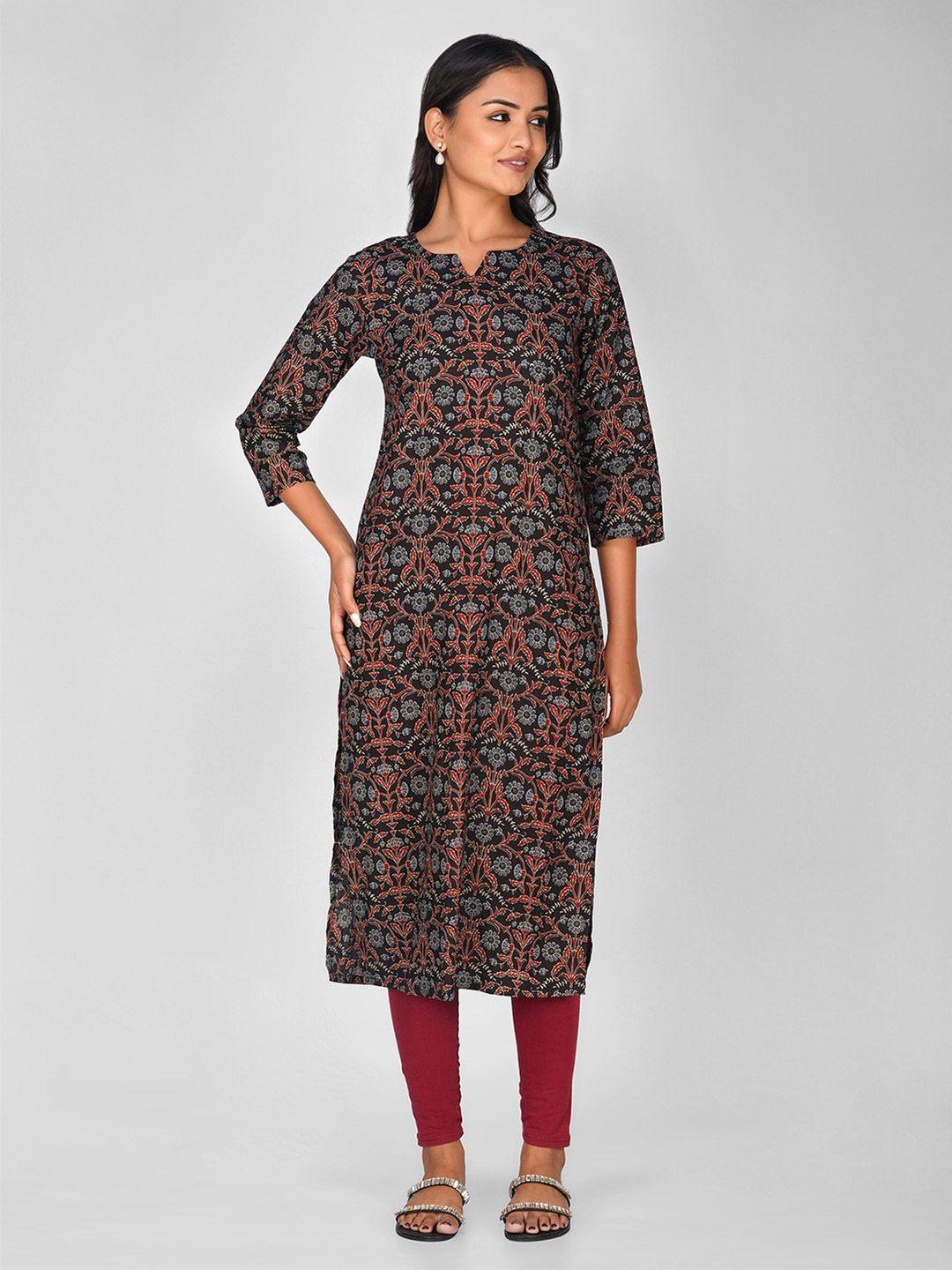 sparsa floral printed pure cotton straight kurta