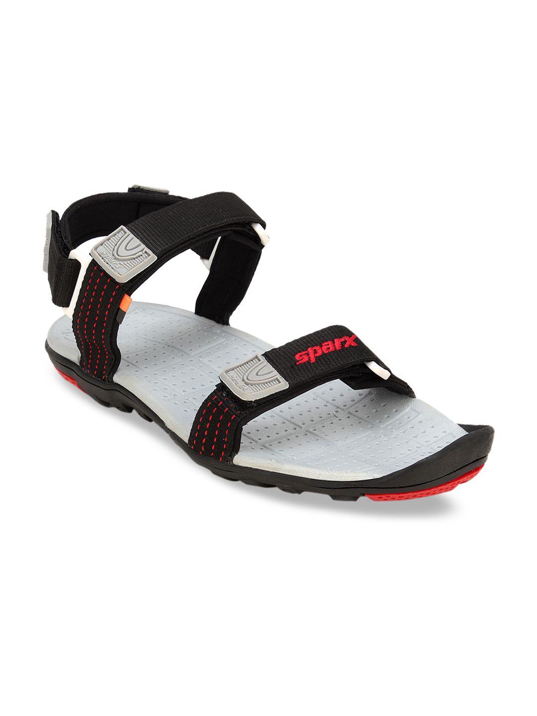 sparx men black & red sports sandals
