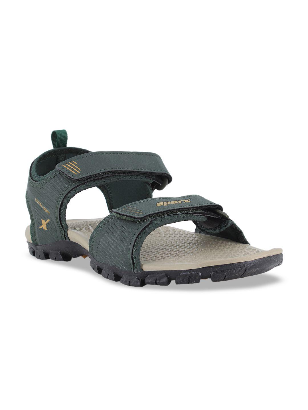 sparx men green & grey solid sports sandals