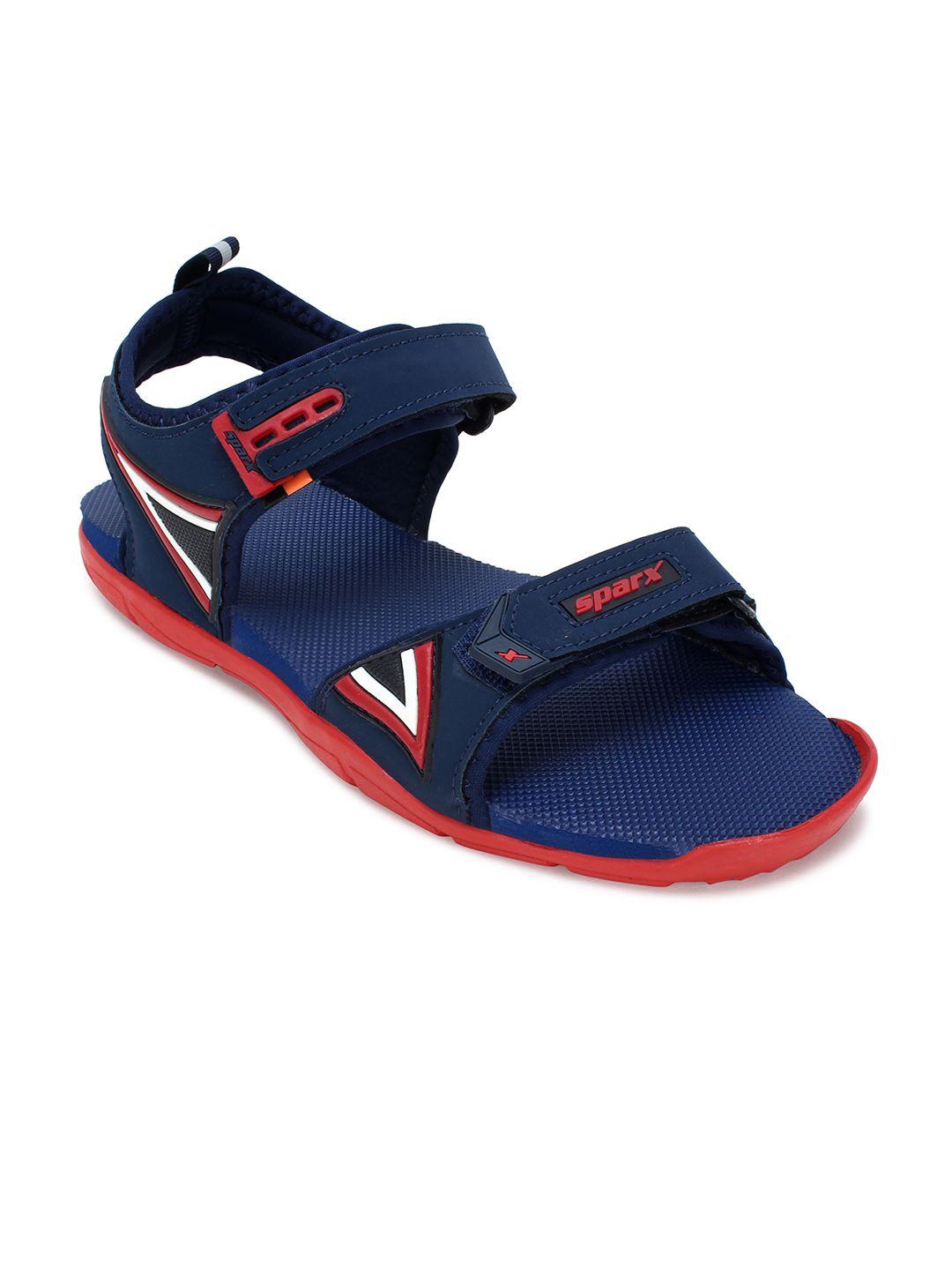 sparx men navy blue and red sports sandals