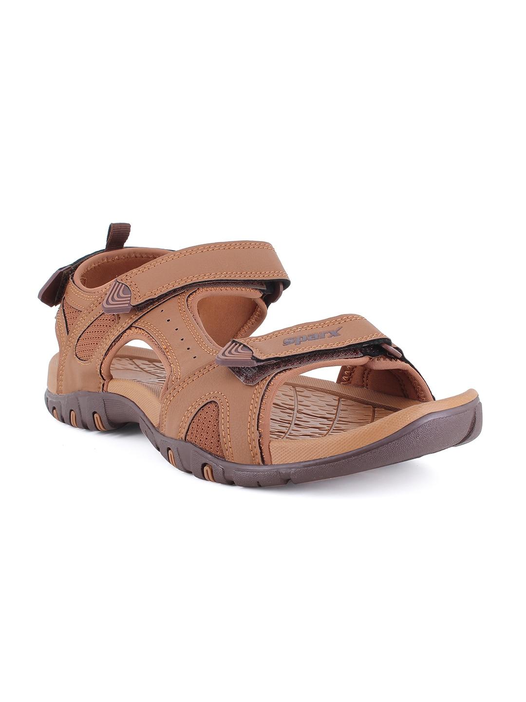 sparx men tan brown solid sports sandals