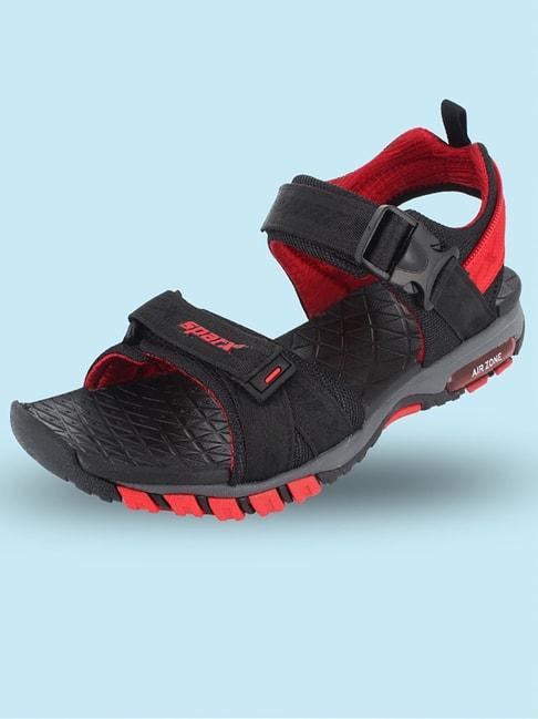 sparx men's black floater sandals