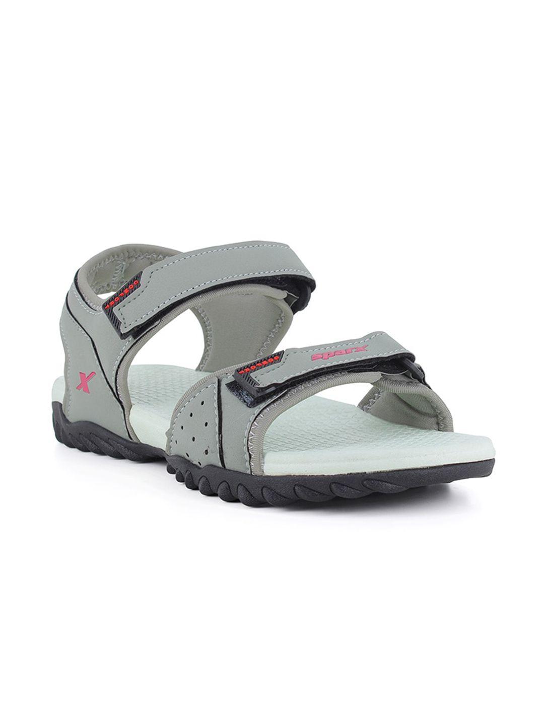 sparx women red & grey patterned sports sandals
