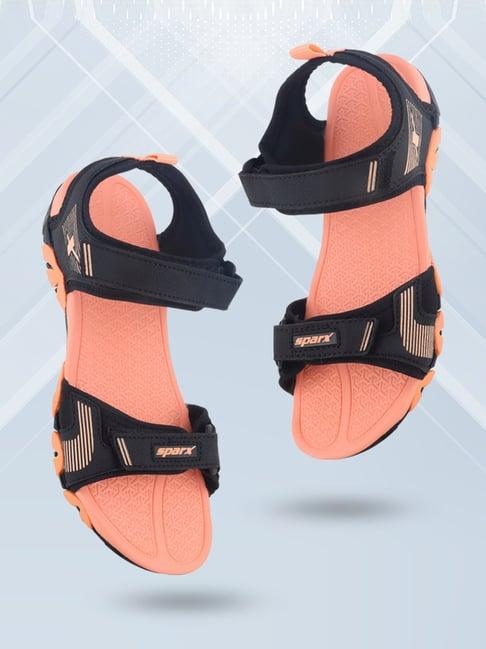 sparx women's black floater sandals