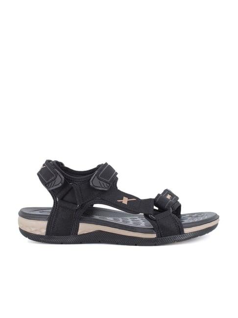 sparx men's black floater sandals