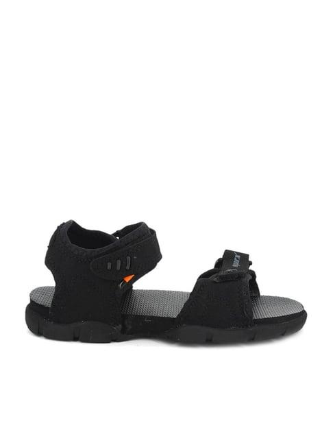 sparx men's black floater sandals