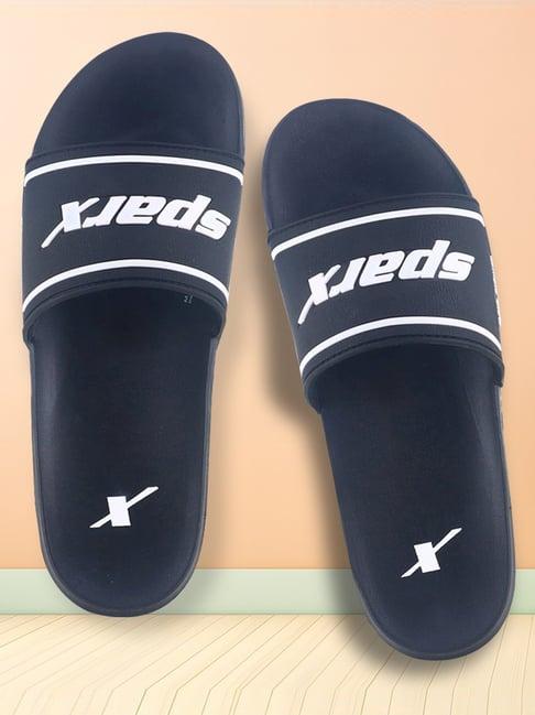 sparx men's black slides