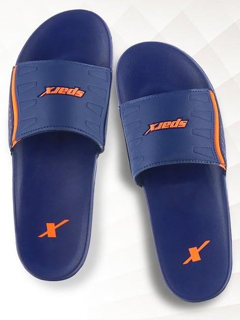 sparx men's blue slides