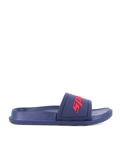 sparx men's blue slides