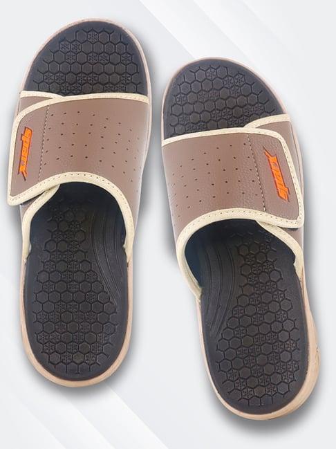 sparx men's brown slides