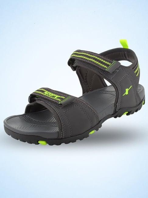 sparx men's dark grey floater sandals