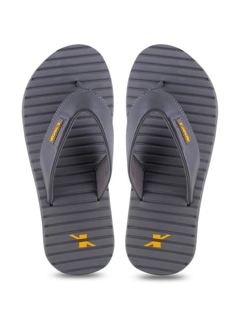 sparx men's grey flip flops