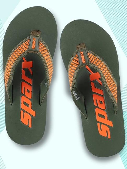 sparx men's olive flip flops