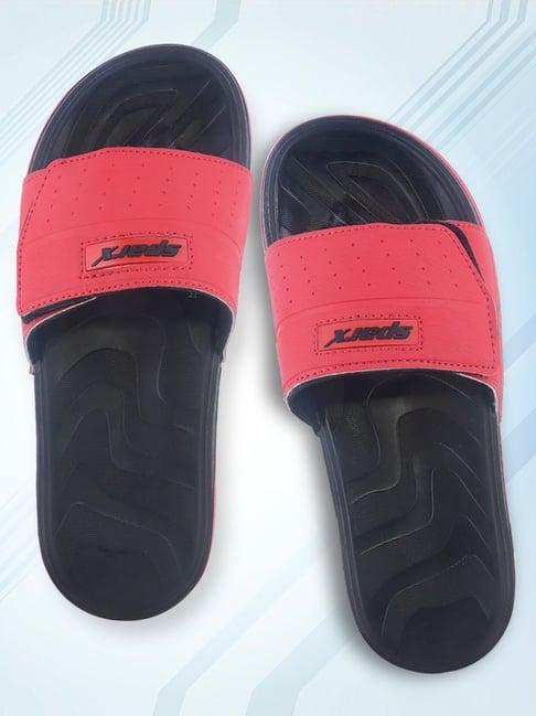 sparx men's red slides