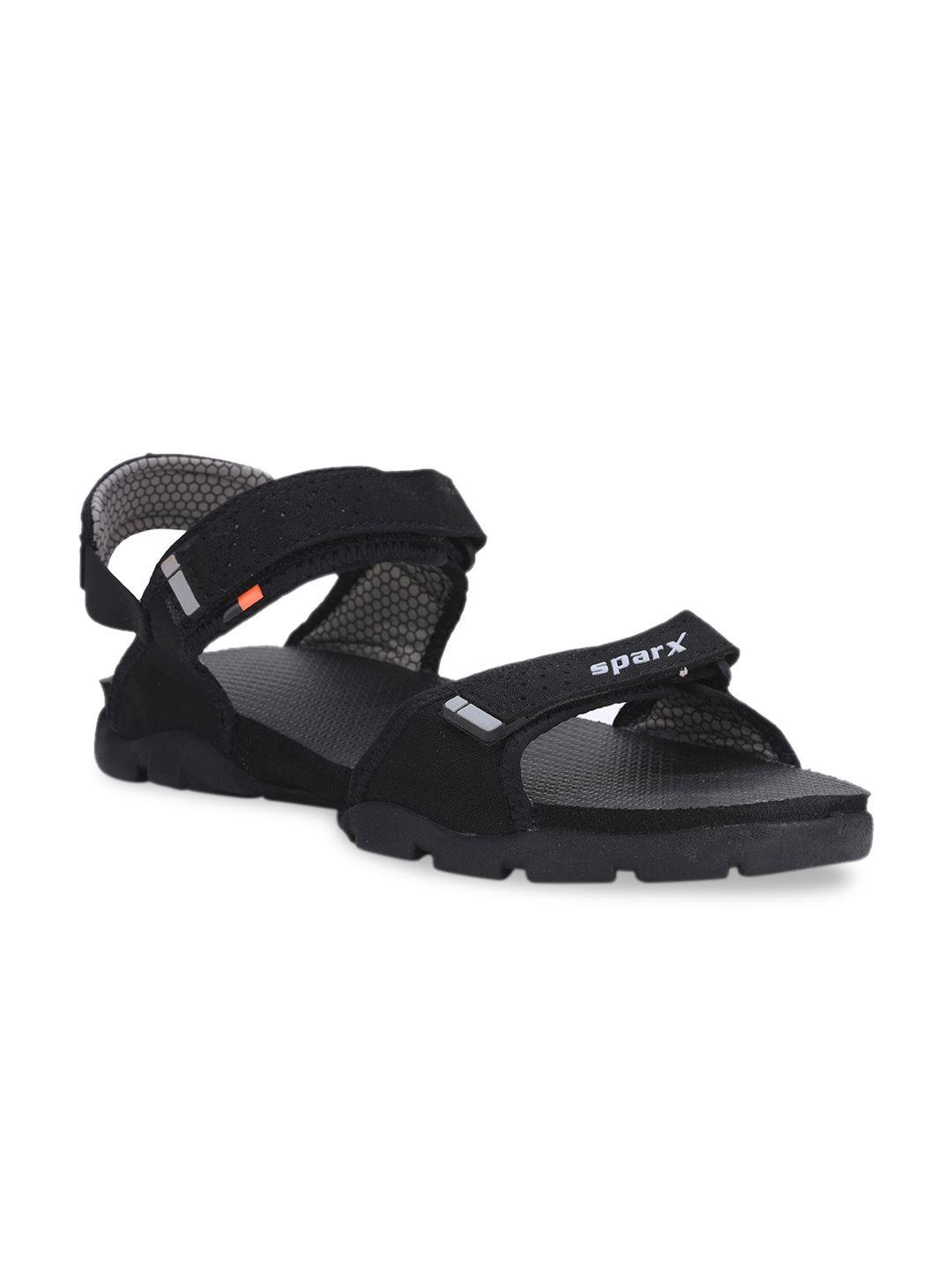 sparx men black & grey sports sandals