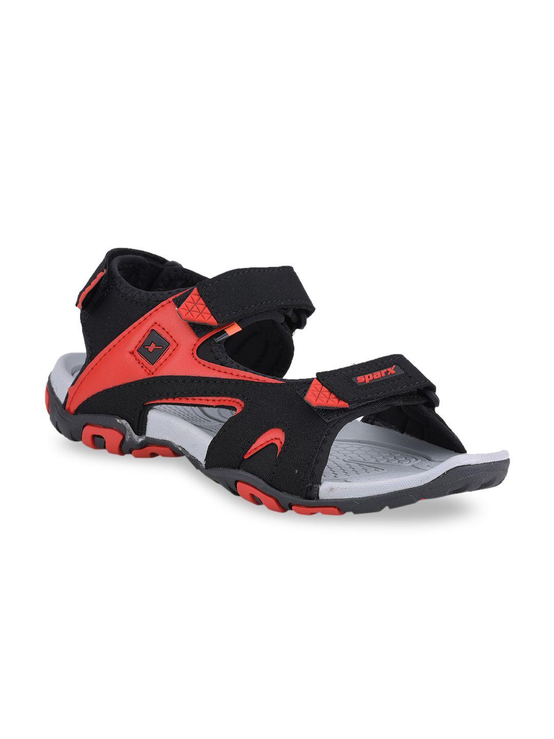 sparx men black & red comfort sandals