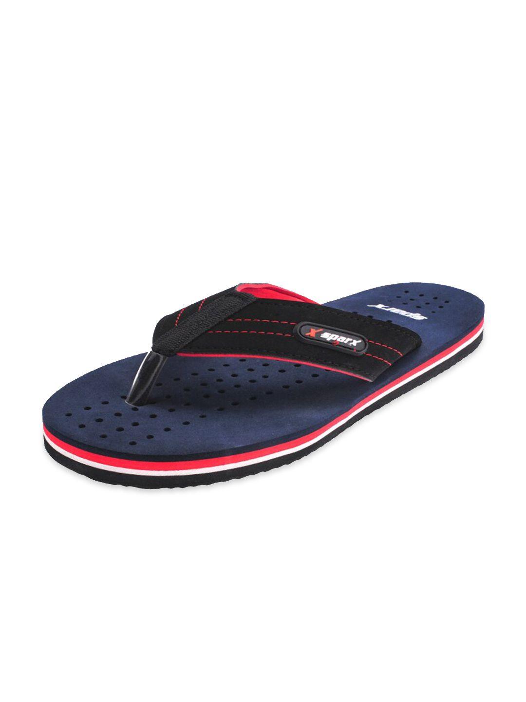 sparx men black & red printed thong flip-flops