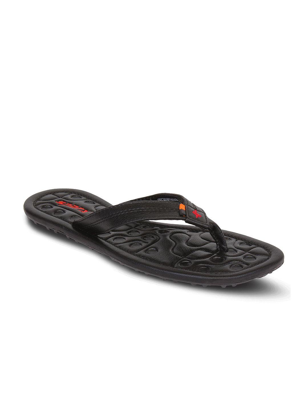 sparx men black & red rubber thong flip-flops