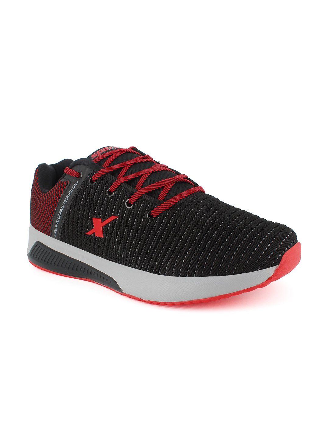 sparx men black mesh running non-marking shoes